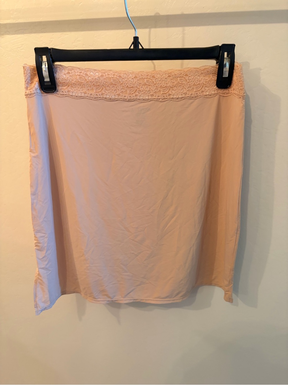 Jockey Nude Lace-Trim Mini Slip Skirt
